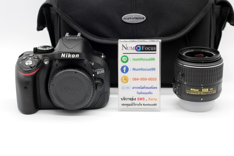 Nikon D5200 เลนส์ AF-S 18-55mm VR II เมนูภาษาไทย อดีตประกัน สภาพสวย ใช้งานได้ปกติ อุปกรณ์พร้อมกระเป๋า